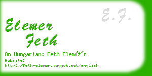 elemer feth business card